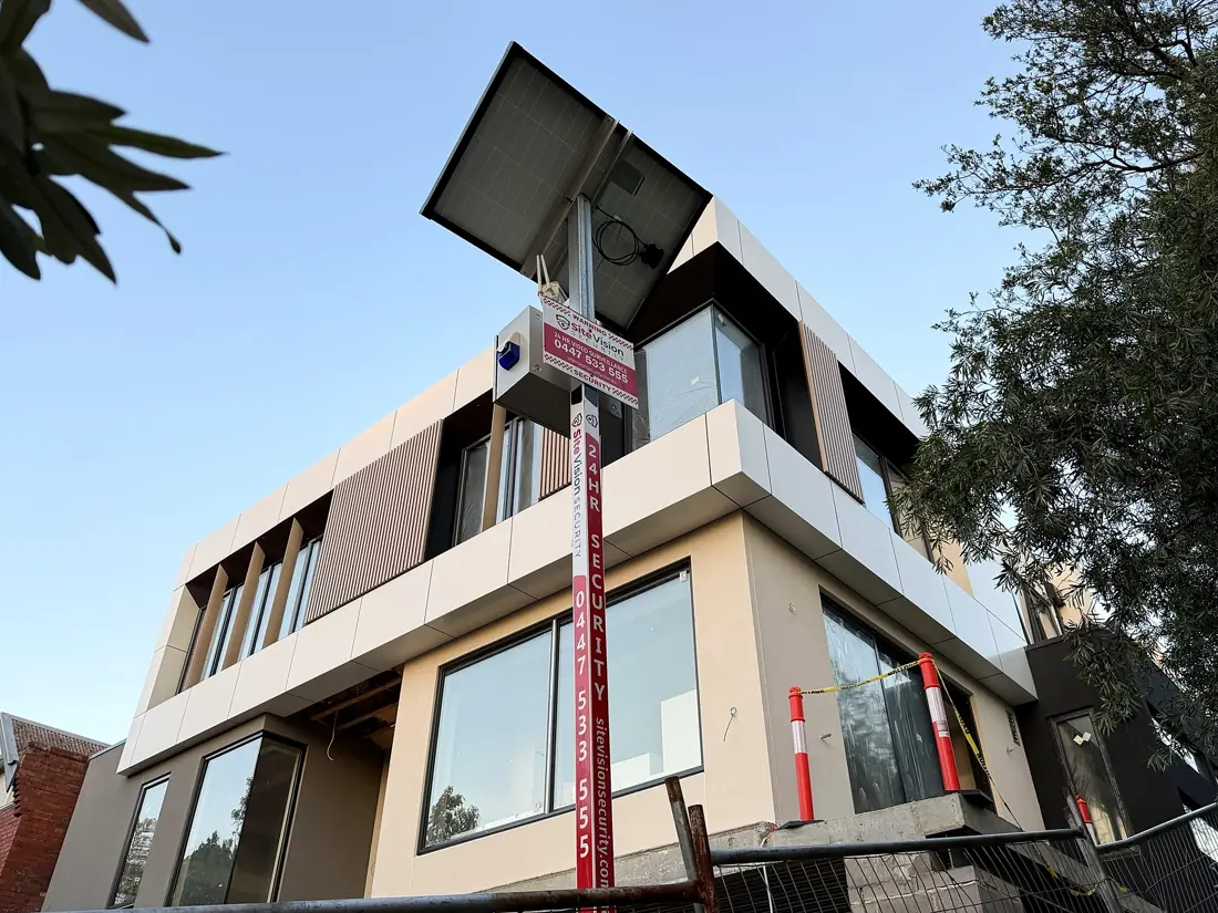 Site Vision Cam at a modern townhouse build